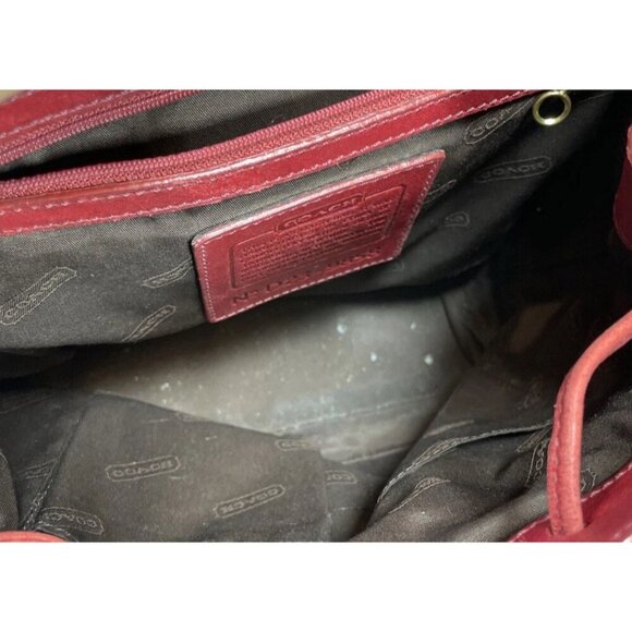 Coach Backpack Womens Mini Legacy Red Leather Buckle Adjustable Shoulder Strap - Picture 7 of 7